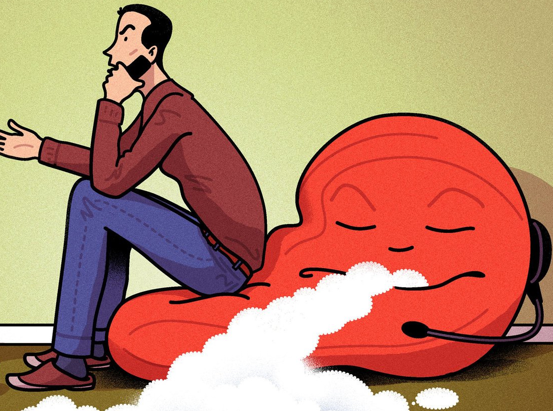 popped bean bag cartoon